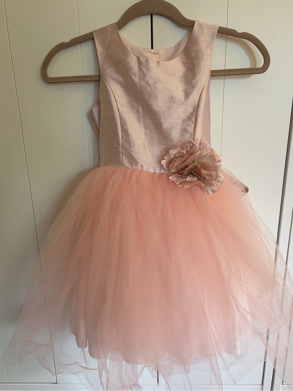 Blush Pink Tulle Flower Dress